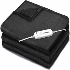 Vagueior Electric Heated Blanket Full Size 50'' X 60'',Extra-Warm Lightweight Cozy Luxury Bed Blanket Machine Washable With 3 Heating Levels Auto-Off Machine Washable,ETL Certification - Black -Electric Blankets Sales 2022 41fA7Yv9mL. AC