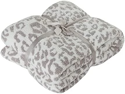 SANACYNA 100% Polyester Microfiber Fluffy Leopard Print Big Blanket Queen Bed Blanket Super Soft Chic Cozy Lightweight Thick Blanket For Sofa Bed Stone/Cream Queen 90"X90" 8 SANACYNA 100% Polyester Microfiber Fluffy Leopard Print Big Blanket Queen Bed Blanket Super Soft Chic Cozy Lightweight Thick Blanket For Sofa Bed Stone/Cream Queen 90"X90" - Image 6