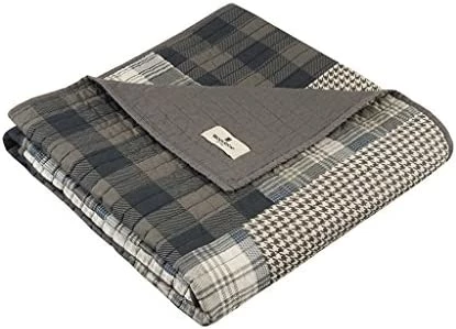 Woolrich Tasha Luxury Quilted Throw Taupe 50x70 Plaid Premium Soft Cozy 100% Cotton For Bed, Couch Or Sofa Huntington, Red 8 Woolrich Tasha Luxury Quilted Throw Taupe 50x70 Plaid Premium Soft Cozy 100% Cotton For Bed, Couch Or Sofa Huntington, Red - Image 6
