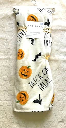 Rae Dunn Halloween Blanket/Trick OR Treat And Pumpkin Printed Blanket/50”x70” 100% Polyester 3 Rae Dunn Halloween Blanket/Trick OR Treat And Pumpkin Printed Blanket/50”x70” 100% Polyester