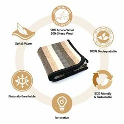 Alpaca Warehouse Alpaca Sheep Wool Blanket King/Full-Queen/Twin Size Thick Heavyweight Comfortably Warm - Great For Outdoor Use - Striped Design (Beige/Brown/Gray, Full/Queen) -Electric Blankets Sales 2022 41hRdnx8GVL