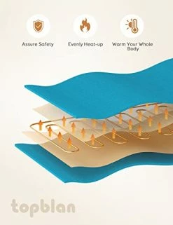 Topblan Electric Heated Blanket, Fast Heating Blanket 10 Heating Levels, Double-Layer Soft Flannel Heated Blanket Full Size For Bedroom Couch, Machine Washable, 72x84 Inches Blue -Electric Blankets Sales 2022 41hZ9o2LuYL