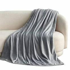 Bedsure Fleece Blankets Twin Size Grey - 300GSM Lightweight Plush Fuzzy Cozy Soft Twin Blanket For Bed, Sofa, Couch, Travel, Camping, 60x80 Inches