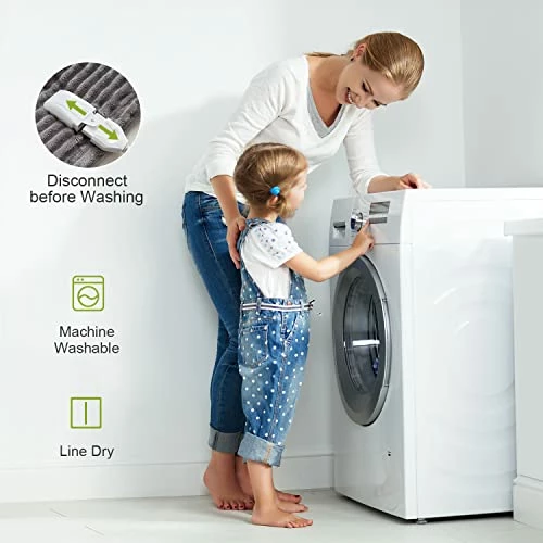 Uttermara Electric Blanket Twin Size 62x84 Inches - Soft Warm Sherpa Heated Blanket, 10 Heating Levels Fast Heating Blanket With 12hrs Auto-Off Timer, Ribbed Fleece Full Body Warming Blanket, Grey 8 Uttermara Electric Blanket Twin Size 62x84 Inches - Soft Warm Sherpa Heated Blanket, 10 Heating Levels Fast Heating Blanket With 12hrs Auto-Off Timer, Ribbed Fleece Full Body Warming Blanket, Grey - Image 6