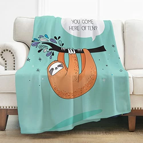 Levens Sloth Blanket Soft Blanket For Bed Couch Sofa Lightweight Travelling Camping Throw For Kids Adults 50"x60" Sloth9 5 Levens Sloth Blanket Soft Blanket For Bed Couch Sofa Lightweight Travelling Camping Throw For Kids Adults 50"x60" Sloth9 - Image 3