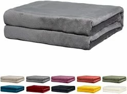 Rendiele Fleece Throw Blankets Fluffy Warm Solid Color Blankets For Bed (Grey, 90''x90'' Queen) -Electric Blankets Sales 2022 41iWF EtzwL. AC