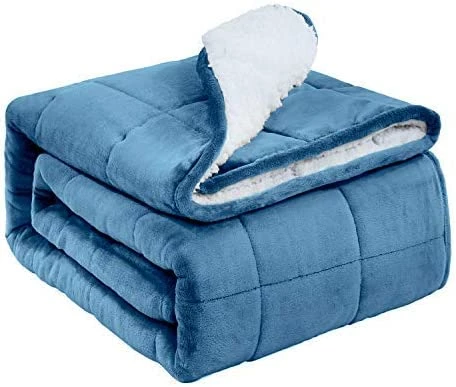 Uttermara Weighted Blanket Twin Size 48x72 Inch, 15 LBS Adult Weighted Blanket Great For Relax & Sleep, Soft Plush Fleece & Cozy Warm Sherpa Reverse, Twin Snug Heavy Blanket For Couch Bed, Grey 6 Uttermara Weighted Blanket Twin Size 48x72 Inch, 15 LBS Adult Weighted Blanket Great For Relax & Sleep, Soft Plush Fleece & Cozy Warm Sherpa Reverse, Twin Snug Heavy Blanket For Couch Bed, Grey - Image 4