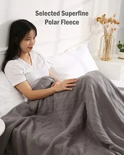 CURECURE Electric Blanket Twin Size 62 X 84 Inches, Heated Blanket With 4 Heating Levels And 9H Auto Shut Off, Fast Heat & ETL Certification, Home Office Use & Machine Washable