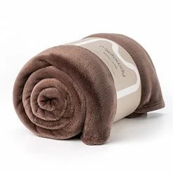 Mellowdy - Plush Flannel Blanket (Iron Brown, 90x90) - 320GSM Queen Size Soft, Cozy, Warm, Colorful Bed Blanket Throw