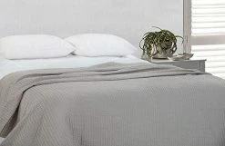 HILLFAIR 100% Combed Cotton Blanket–102x108 Inch California King Size Bed Blankets– Warm Soft All Season Breathable Blankets– Extra Large Oversized California King Blanket- Beige King Cotton Blankets White -Electric Blankets Sales 2022 41k3pCuuPHL