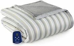 Thermee Micro Flannel King-Size Heated Electric Blanket With Sherpa, Machine Wash & Dry, Timer & Safety Shutoff, 100Lx90W, Toile Sky Blue -Electric Blankets Sales 2022 41kCvPIE8zL. AC