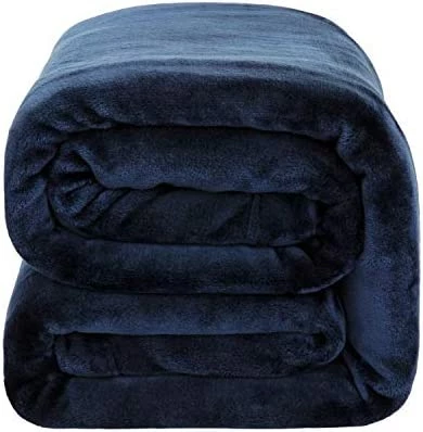 Bedsure Fleece Blanket Queen Size 350GSM - Soft Blankets For Bed All Season,90x90 Inches Navy Blue 11 Bedsure Fleece Blanket Queen Size 350GSM - Soft Blankets For Bed All Season,90x90 Inches Navy Blue - Image 9
