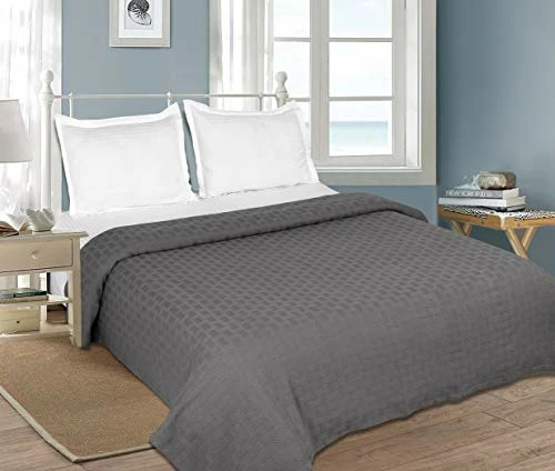 Glamburg 100% Cotton Bed Blanket, Breathable Bed Blanket Queen Size, Cotton Thermal Blankets Full - Queen Size, Perfect For Layering Any Bed For All Season - Charcoal Grey 7 Glamburg 100% Cotton Bed Blanket, Breathable Bed Blanket Queen Size, Cotton Thermal Blankets Full - Queen Size, Perfect For Layering Any Bed For All Season - Charcoal Grey - Image 5