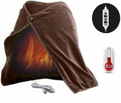 Z-YQL USB Heated Shawl Heated Blanket Plush Flannel Blanket With 3-Setting Heat Controller Cord For Car Office Home（100x65 Cm） (Black) -Electric Blankets Sales 2022 41l0NXLOTtL. AC