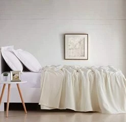 Charisma Deluxe Woven Cotton Blanket, King, Ivory