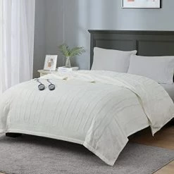MP2 Electric Blanket King Size With Dual Control, Micro Plush Heated Blankets | Machine Washable With 20 Heating Levels & 10 Hours Shut Off, UL Certified | 90x100 Inch, Ivory [Advanced] -Electric Blankets Sales 2022 41lhKj35B3L. AC