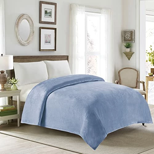 Thesis Fleece Blanket Queen Size Blanket Chambray – Cozy Blankets For Bed, Sofa, Couch Lightweight Blanket Super Soft Solid Microfiber Blanket, 90x90 Inches 4 Thesis Fleece Blanket Queen Size Blanket Chambray – Cozy Blankets For Bed, Sofa, Couch Lightweight Blanket Super Soft Solid Microfiber Blanket, 90x90 Inches - Image 2