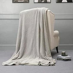 NANPIPER Fleece Blankets, Super Soft Flannel King Size Blanket For Bed, Luxury Cozy Microfiber Plush Fuzzy Blanket,Light Grey Beige -Electric Blankets Sales 2022 41mQmqbRjZS