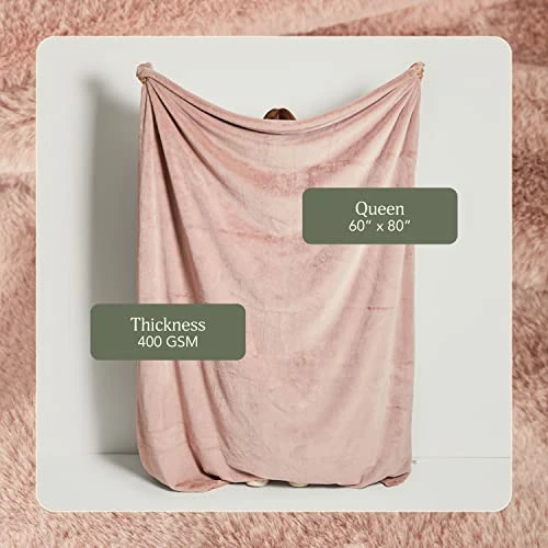 UnHide Lil’ Marsh | Faux Fur Blanket | Durable, Lightweight, Extra Soft Blanket | Machine Washable | Add A Layer Of Softness To Any Bed, Couch, Or Reading Chair | Rosy Baby, Medium (60” X 80”) 4 UnHide Lil’ Marsh | Faux Fur Blanket | Durable, Lightweight, Extra Soft Blanket | Machine Washable | Add A Layer Of Softness To Any Bed, Couch, Or Reading Chair | Rosy Baby, Medium (60” X 80”) - Image 2