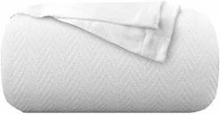 Kotton Culture Knitted Geometric Herringbone Pattern Handwoven Blanket 100% Long Staple Cotton - Soft & Cozy All-Season Throw For Bed Couch Chair Outdoors (King/Cal King, Ivory) -Electric Blankets Sales 2022 41mx j5AsVL. AC