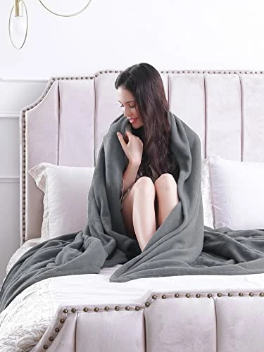 CURECURE Electric Heated Blanket Full Size 77'' X 84'' Electric Blanket For Whole Body Warming, ETL And FCC Certification Fast Heating With 4 Heating Levels & 10 Hours Auto Off, Machine Washable Grey 6 CURECURE Electric Heated Blanket Full Size 77'' X 84'' Electric Blanket For Whole Body Warming, ETL And FCC Certification Fast Heating With 4 Heating Levels & 10 Hours Auto Off, Machine Washable Grey - Image 4