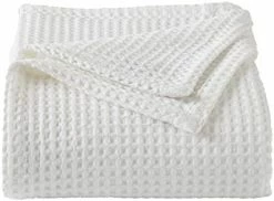 Market & Place 100% Cotton Waffle Weave Bed Blanket | Soft, Breathable, And Lightweight Blanket For All-Season | Perfect For Layering | Brielle Collection (Full / Queen, Light Grey) -Electric Blankets Sales 2022 41od5V7JVL. AC
