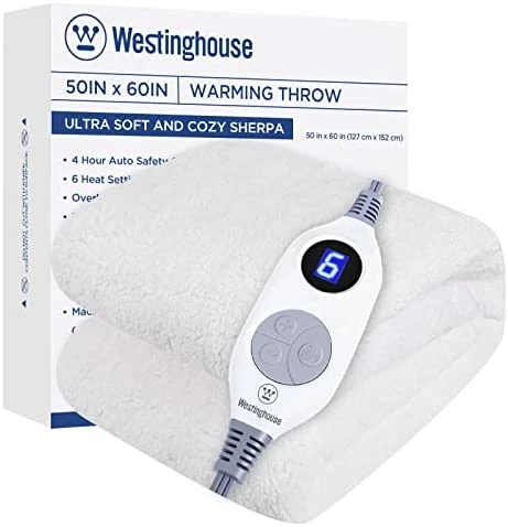 Westinghouse Electric Blanket Full Size, Soft Plush Sherpa Heated Blanket With 10 Heating Levels & 1-12 Hours Auto-Off, Machine Washable, 62x84 Inches, Darkgrey 12 Westinghouse Electric Blanket Full Size, Soft Plush Sherpa Heated Blanket With 10 Heating Levels & 1-12 Hours Auto-Off, Machine Washable, 62x84 Inches, Darkgrey - Image 10