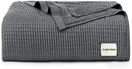 Bobor Cooling Blanket, 100% Bamboo Waffle Pattern Weave Blanket, Soft Lightweight Blanket, Summer Keeps Cool At Night, Home Decoration Blanket For Couch And Bed (59"x79", Dark Grey) 10 Bobor Cooling Blanket, 100% Bamboo Waffle Pattern Weave Blanket, Soft Lightweight Blanket, Summer Keeps Cool At Night, Home Decoration Blanket For Couch And Bed (59"x79", Dark Grey) - Image 8