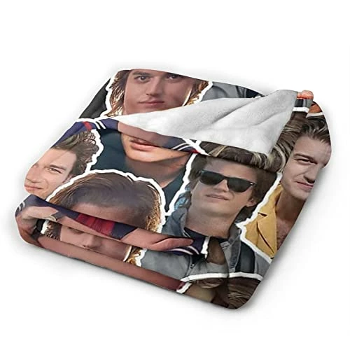 RILAUD Super Soft Joe Keery Steve Harrington Blanket, Light Plush Bed Multi Purpose Blanket, Suitable For Adults And Children To Use 50"x40" Black1 3 RILAUD Super Soft Joe Keery Steve Harrington Blanket, Light Plush Bed Multi Purpose Blanket, Suitable For Adults And Children To Use 50"x40" Black1
