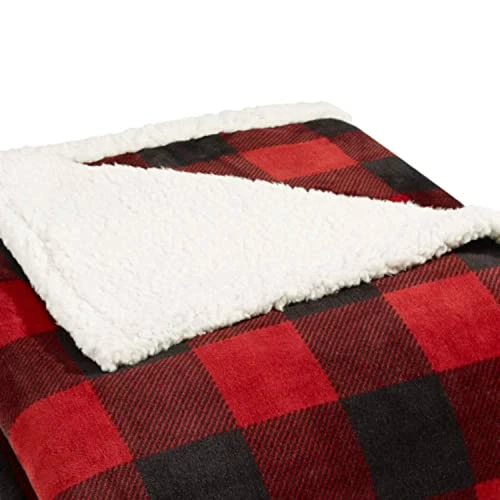 Eddie Bauer - Queen Blanket, Reversible Sherpa Fleece Bedding, Buffalo Plaid Home Decor For All Seasons (Red Check, Queen) Chrome Grey/white 3 Eddie Bauer - Queen Blanket, Reversible Sherpa Fleece Bedding, Buffalo Plaid Home Decor For All Seasons (Red Check, Queen) Chrome Grey/white