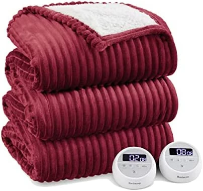 Bedsure Heated Blanket Twin Size - Soft Ribbed Fleece Fast Heating Electric Blanket With 6 Heating Levels & 10 Time Settings, 8 Hours Auto-Off Heated Blanket (62×84 Inches, Dark Grey) 11 Bedsure Heated Blanket Twin Size - Soft Ribbed Fleece Fast Heating Electric Blanket With 6 Heating Levels & 10 Time Settings, 8 Hours Auto-Off Heated Blanket (62×84 Inches, Dark Grey) - Image 9