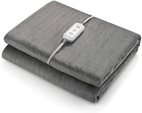 CURECURE Heated Electric Blanket Full Size 72" X 84" Oversized Flannel Heated Blanket With 4 Heating Levels & 10 Hours Auto Off, Comfort Warm Blanket For Bed Sofa Home Office Use, Machine Washable Grey 10 CURECURE Heated Electric Blanket Full Size 72" X 84" Oversized Flannel Heated Blanket With 4 Heating Levels & 10 Hours Auto Off, Comfort Warm Blanket For Bed Sofa Home Office Use, Machine Washable Grey - Image 8