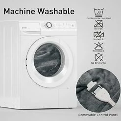 APPOLYN Electric Throw Heated Blanket 50” X 60'', 10 Heating Levels & 1-12 Hours Auto-Off, ETL Certified, Machine Washable, Grey -Electric Blankets Sales 2022 41qMhscvrmL