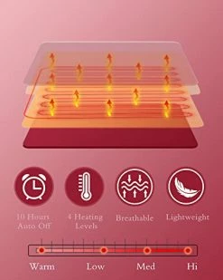 McJaw Electric Heated Blanket Full Size 72"x84" Large Fleece Warm Bedding Blanket For Whole Body 4 Heating Levels And 10 Hours Auto-Off Overheating Protection - Red 14 McJaw Electric Heated Blanket Full Size 72"x84" Large Fleece Warm Bedding Blanket For Whole Body 4 Heating Levels And 10 Hours Auto-Off Overheating Protection - Red -Electric Blankets Sales 2022 41qPnTj5gxL