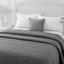 COMFLIVE Lightweight Down Blanket Queen Size, Microfiber Down Alternative Blanket, Quilted Blanket With Satin Trim, 3M Moisture Absorption And Removal Treatment 90"x90" (Charcoal, Full/Queen) 19 COMFLIVE Lightweight Down Blanket Queen Size, Microfiber Down Alternative Blanket, Quilted Blanket With Satin Trim, 3M Moisture Absorption And Removal Treatment 90"x90" (Charcoal, Full/Queen) -Electric Blankets Sales 2022 41r1UQDcFCL