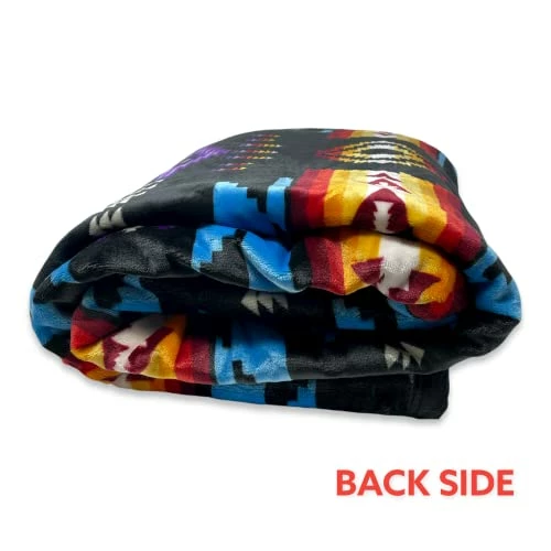 SVT, Nu Trendz Southwest Design Navajo Print Queen Size Reversible Black - Grey 5 SVT, Nu Trendz Southwest Design Navajo Print Queen Size Reversible Black - Grey - Image 3