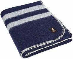 Alpaca Warehouse Thick Alpaca Wool Blanket – Heavyweight Alpaca Wool Blanket For Camping Outdoors Or Using Indoors | Soft Peruvian Alpaca Wool Blankets (Light Sky Blue - Ivory Stripes, Twin) -Electric Blankets Sales 2022 41rJ h MAdS. AC