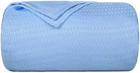 USERF Lightweight Cooling Bamboo Blankets For Hot Sleepers Cool Summer Blankets Twin Size Ultra Soft Muslin Cool Throw Blankets For Hot Flashes Throw Blanket For Bed Couch Sofa Quilt Bedding Hospital, Blue 9 USERF Lightweight Cooling Bamboo Blankets For Hot Sleepers Cool Summer Blankets Twin Size Ultra Soft Muslin Cool Throw Blankets For Hot Flashes Throw Blanket For Bed Couch Sofa Quilt Bedding Hospital, Blue - Image 7