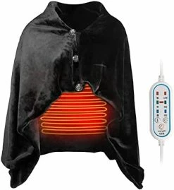 Z-YQL USB Heated Shawl Electric Heated Blanket Plush Flannel Blanket With 3 Heat Level Setting For Car Office Home Travel - 120x80cm (Black) 17 Z-YQL USB Heated Shawl Electric Heated Blanket Plush Flannel Blanket With 3 Heat Level Setting For Car Office Home Travel - 120x80cm (Black) -Electric Blankets Sales 2022 41t3FxFksQS. AC