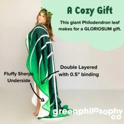 Green Philosophy Co. Giant Leaf Blanket (Philodendron Gloriosum) -Electric Blankets Sales 2022 41ttLarUuNL