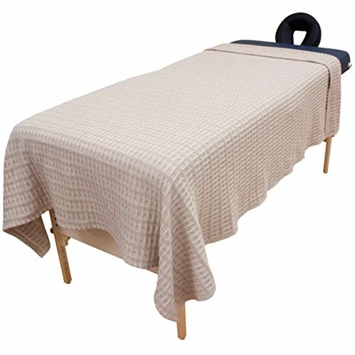 Harmony Cotton Spa And Massage Table Blankets By Body Linen. 100% Cotton, 66 By 90 Inches. Soft, Warm And Stylish. Machine Washable. Two Tone Knit Pattern, Tan And Natural. 3 Harmony Cotton Spa And Massage Table Blankets By Body Linen. 100% Cotton, 66 By 90 Inches. Soft, Warm And Stylish. Machine Washable. Two Tone Knit Pattern, Tan And Natural.