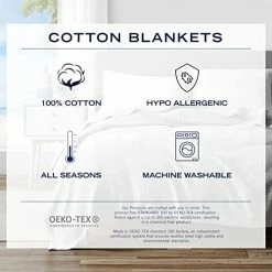 Nautica Blanket Soft Cotton Bedding, Medium Weight For All Seasons, Queen, Navy 13 Nautica Blanket Soft Cotton Bedding, Medium Weight For All Seasons, Queen, Navy -Electric Blankets Sales 2022 41w7CnMaRSL 1
