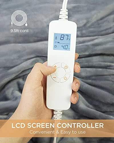 Heated Throw Blankets, ALLJOY Electric Blanket 50'' X 60'' With 6 Heating Levels & 8 Timer Settings Auto-Off, Super Cozy Flannel Fast Heating & Machine Washable Weighted Blanket For Home Use 5 Heated Throw Blankets, ALLJOY Electric Blanket 50'' X 60'' With 6 Heating Levels & 8 Timer Settings Auto-Off, Super Cozy Flannel Fast Heating & Machine Washable Weighted Blanket For Home Use - Image 3