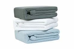 Linteum Textile Supply Leno Weave Ice Grey Blanket, Queen 100% Cotton, Lightweight, Warm, Extra-Fluffy, Premium And Durable Soft & Cozy Bed Blanket For Bed, Couch, Sofa Throw For All Season -Electric Blankets Sales 2022 41xXEdXZfqL