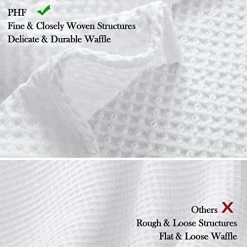 PHF 100% Cotton Waffle Weave Blanket King Size 104" X 90"-Summer Blanket Lightweight Soft Breathable- Perfect Blanket Layer For Couch Bed Sofa All Season Use-Elegant Home Decoration-White -Electric Blankets Sales 2022 41xhUVZCPEL