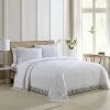 Beatrice Home Fashions Medallion Chenille, Standard Sham, White