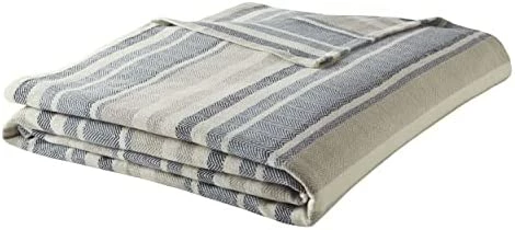 Eddie Bauer - Twin Blanket, Lightweight Cotton Bedding, Home Decor For All Seasons (Herringbone Blue Stripe, Twin) 13 Eddie Bauer - Twin Blanket, Lightweight Cotton Bedding, Home Decor For All Seasons (Herringbone Blue Stripe, Twin) - Image 11