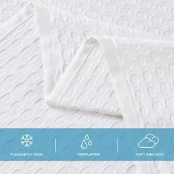 ARTBECK Waffle Blanket, 100% Bamboo Cooling Waffle Weave Blankets, Lightweight Summer Bed Blanket Absorbs Body Heat To Keep Cool On Night (White, 79"x90") 12 ARTBECK Waffle Blanket, 100% Bamboo Cooling Waffle Weave Blankets, Lightweight Summer Bed Blanket Absorbs Body Heat To Keep Cool On Night (White, 79"x90") -Electric Blankets Sales 2022 41yUTfKvcDL