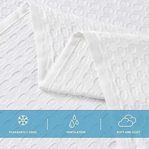 ARTBECK Waffle Blanket, 100% Bamboo Cooling Waffle Weave Blankets, Lightweight Summer Bed Blanket Absorbs Body Heat To Keep Cool On Night (White, 79"x90") 6 ARTBECK Waffle Blanket, 100% Bamboo Cooling Waffle Weave Blankets, Lightweight Summer Bed Blanket Absorbs Body Heat To Keep Cool On Night (White, 79"x90") - Image 4