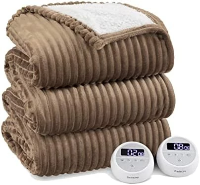 Bedsure Heated Blanket Twin Size - Soft Ribbed Fleece Fast Heating Electric Blanket With 6 Heating Levels & 10 Time Settings, 8 Hours Auto-Off Heated Blanket (62×84 Inches, Dark Grey) 10 Bedsure Heated Blanket Twin Size - Soft Ribbed Fleece Fast Heating Electric Blanket With 6 Heating Levels & 10 Time Settings, 8 Hours Auto-Off Heated Blanket (62×84 Inches, Dark Grey) - Image 8